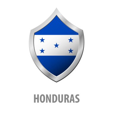 Honduras bayrağı parlak vektör çizim kalkan.