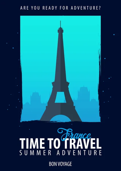 Francja. Czas podróży. Podróży, podróży i wakacji. Ilustracja wektorowa podróży. — Wektor stockowy