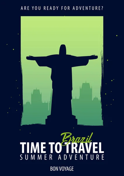 Brazylia. Czas podróży. Podróży, podróży i wakacji. Ilustracja wektorowa podróży. — Wektor stockowy