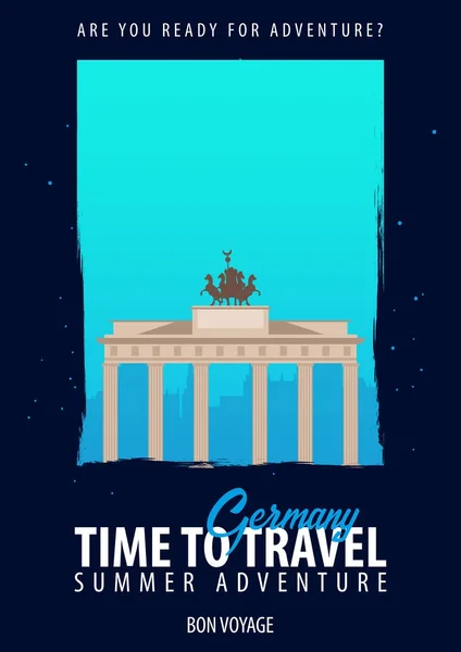 ドイツ。時間旅行。旅、旅行、休暇。ベクトル旅行イラスト. — ストックベクタ