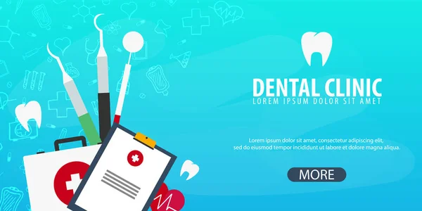 Clínica dental y dentista. Formación médica. Salud. Ilustración de medicina vectorial . — Vector de stock