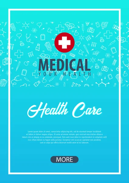 Une formation médicale. Soins médicaux. Soins de santé. Illustration de médecine vectorielle . — Image vectorielle