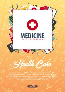 Tıp. Tıbbi geçmişi. Sağlık. Vektör tıp çizim.