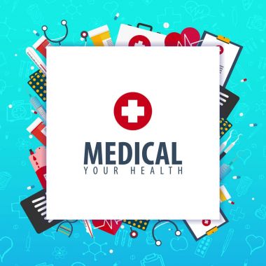 Tıbbi geçmişi. Sağlık. Vektör tıp çizim.