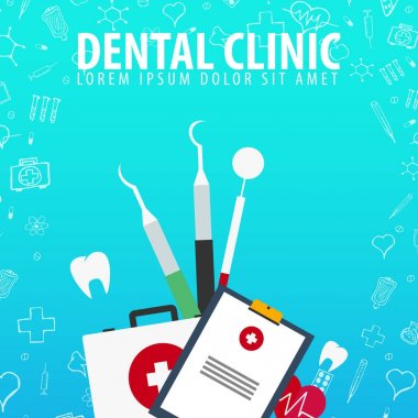 Diş Kliniği. Tıbbi geçmişi. Sağlık. Vektör tıp çizim.