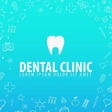 Diş Kliniği. Tıbbi geçmişi. Sağlık. Vektör tıp çizim.