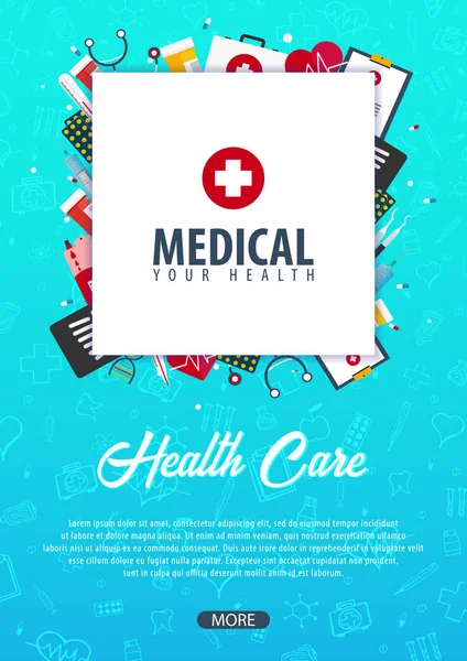 Tıbbi geçmişi. Sağlık. Vektör tıp çizim.