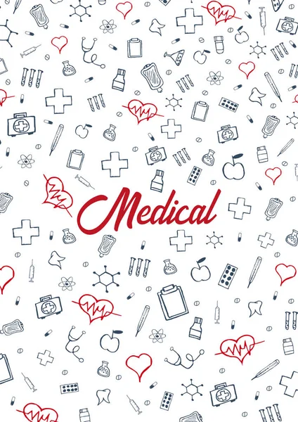 Medizinischer Hintergrund. Medizinische Versorgung. Gesundheitsversorgung. Vektor Medizin Illustration. — Stockvektor