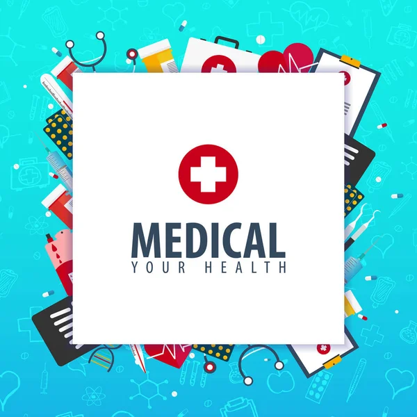 Tıbbi geçmişi. Sağlık. Vektör tıp çizim.