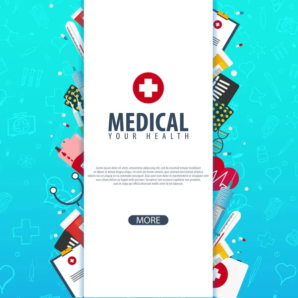 Une formation médicale. Soins de santé. Illustration de médecine vectorielle . — Image vectorielle