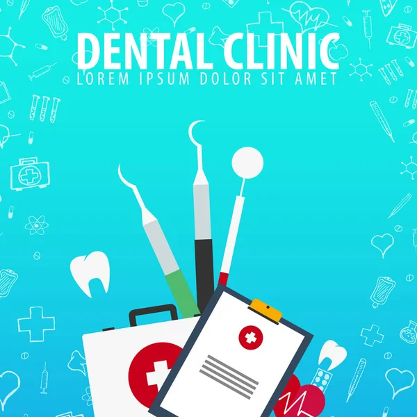 Clínica dental. Formación médica. Salud. Ilustración de medicina vectorial . — Vector de stock