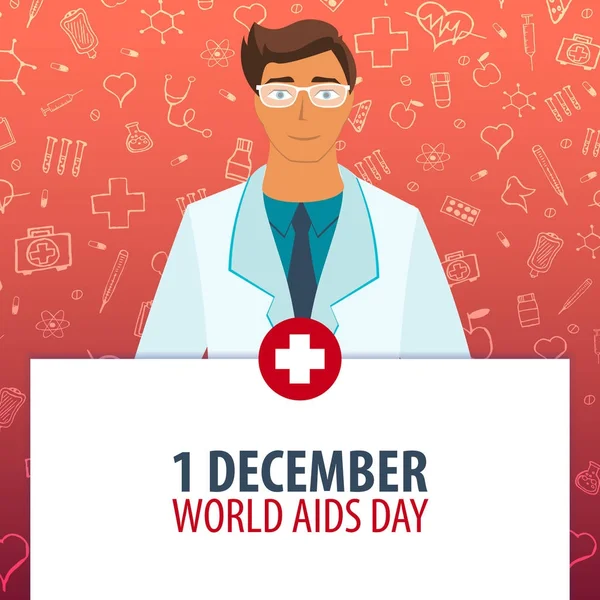 (') Discesa. Giornata mondiale dell'AIDS. Vacanza medica. Illustrazione della medicina vettoriale . — Vettoriale Stock