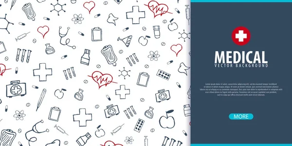 Medizinisches Banner und Hintergrund. Gesundheitsversorgung. Vektor Medizin Illustration. — Stockvektor