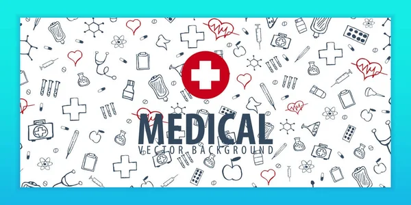 Bannière médicale et arrière-plan. Soins de santé. Illustration de médecine vectorielle . — Image vectorielle