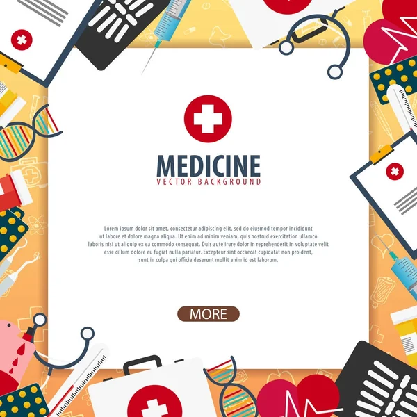 Bandiera medica. Assistenza sanitaria. Illustrazione della medicina vettoriale . — Vettoriale Stock