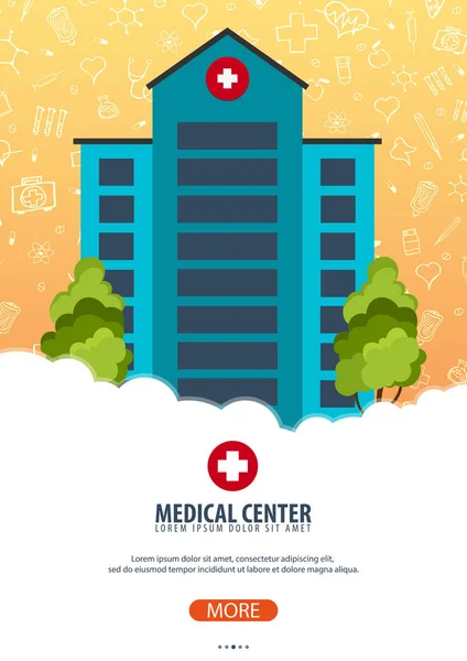 Medizinisches Zentrum. medizinisches Plakat. Gesundheitsversorgung. Vektor Medizin Illustration. — Stockvektor