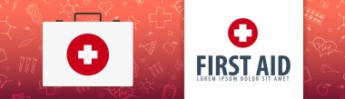 İlk yardım. Tıbbi afiş. Sağlık. Vektör tıp çizim.