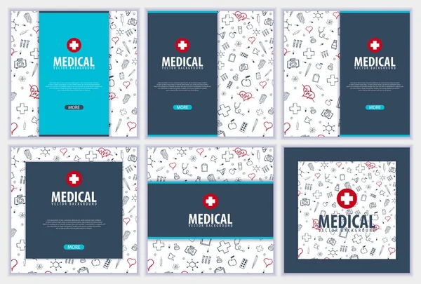 Ensemble de bannières médicales. Soins de santé. Illustration de médecine vectorielle . — Image vectorielle