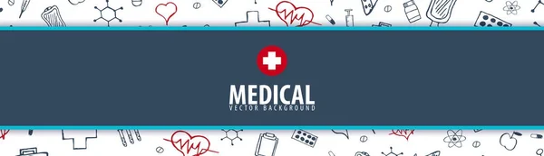 Bannière médicale et arrière-plan. Soins de santé. Illustration de médecine vectorielle . — Image vectorielle