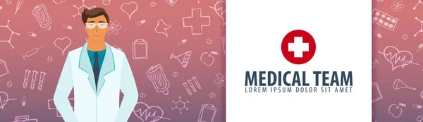 Doctor. Medical banner. Health care. Vector medicine illustration. — Stock Vector