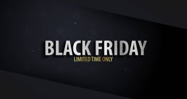 Siyah Cuma satış poster veya el ilanı. Arka plan online mağaza, dükkan, tanıtım broşür, poster, afiş için indirim. Vektör çizim.