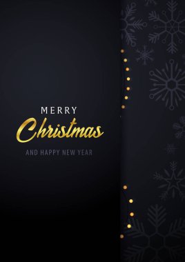 Noel ve mutlu yeni yıl poster ve koyu arka plan afiş evlen. Vektör çizim.