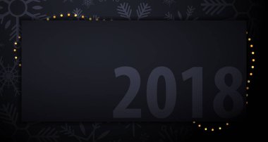 Kar taneleri ile koyu arka plan üzerinde Noel ve mutlu yeni yıl afiş evlen. Vektör çizim.