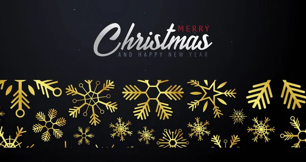 Kar taneleri ile koyu arka plan üzerinde Noel ve mutlu yeni yıl afiş evlen. Vektör çizim.