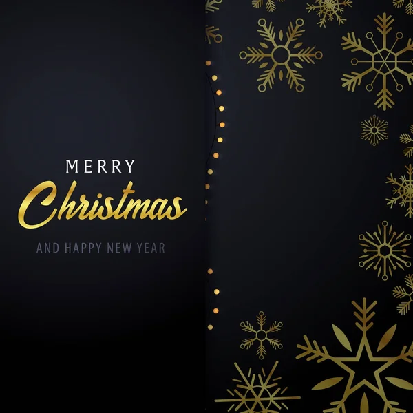 Kar taneleri ve hediye kutuları ile koyu arka plan üzerinde Noel ve mutlu yeni yıl afiş evlen. Vektör çizim.