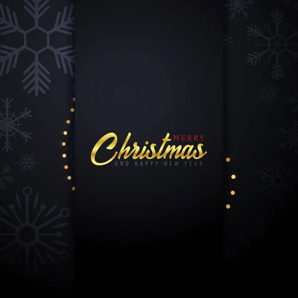 Mariez Noël et Bonne Année bannière sur fond sombre avec des flocons de neige et des boîtes-cadeaux. Illustration vectorielle . — Image vectorielle