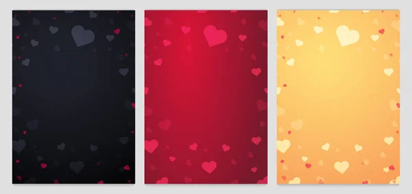 Set Valentines day verkoop posters en achtergronden. Behang, flyers, uitnodiging, affiches, brochure, voucher, banners. Vectorillustratie. — Stockvector