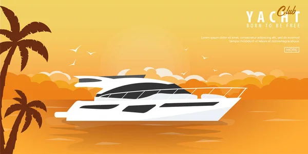 Yachtclub und Segelsport-Banner. Seefahrt. Vektorillustrationen — Stockvektor