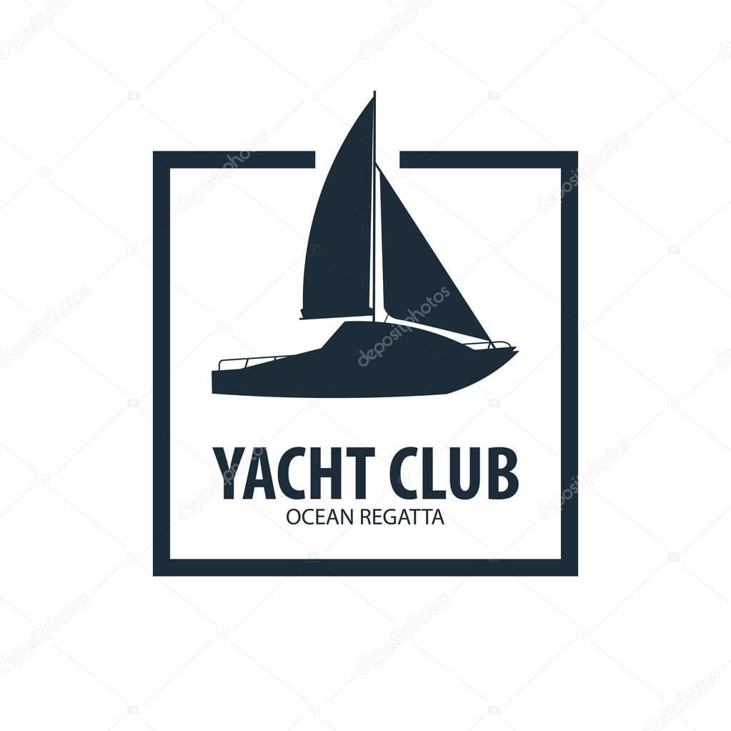 Yacht club and sailing sport logo, labels, emblems and design elements. Sea travel. Vector illustration