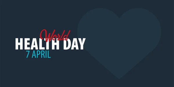 Giornata mondiale della sanità. 7 aprile. Bandiera medica. Illustrazione vettoriale . — Vettoriale Stock