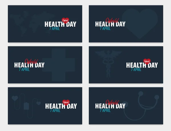 Journée mondiale de la santé. 7 avril. Ensemble de bannière médicale. Illustration vectorielle . — Image vectorielle