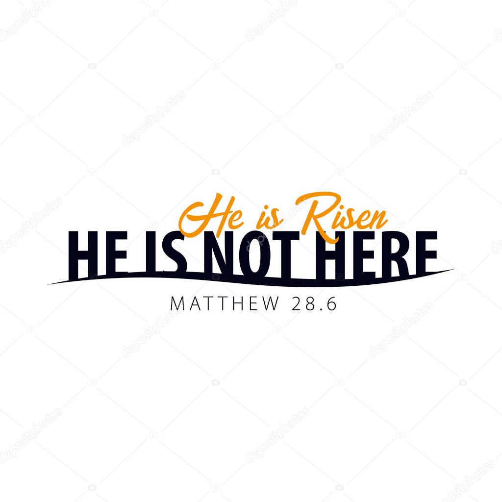 He is Risen. Church easter logo, emblem, labels or stickers. Vector graphics.