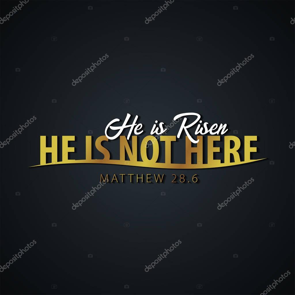 He is Risen. Church easter logo, emblem, labels or stickers. Vector graphics