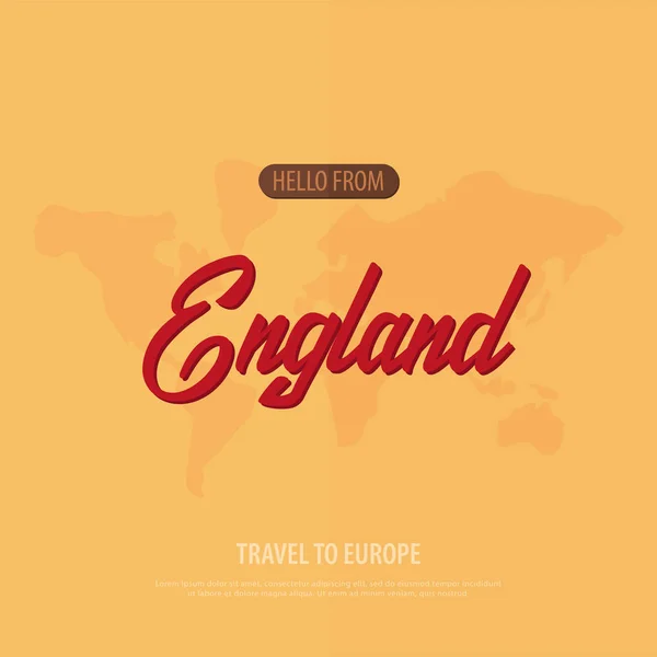 Hallo aus england. Reise nach Europa. Touristische Grußkarte. Vektorillustration. — Stockvektor