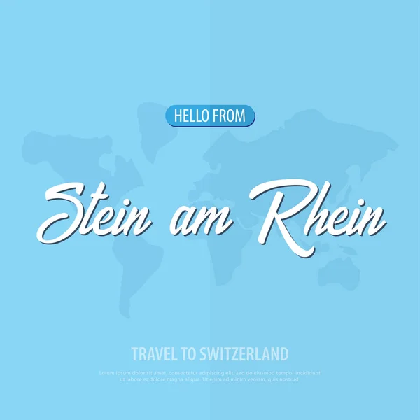 Olá do Stein am Rhein. Viaje à Suíça. Cartão de saudação turística. Ilustração vetorial . — Vetor de Stock
