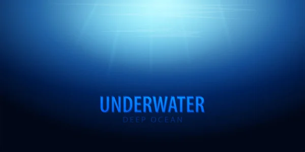 Podwodne tło z promieni słonecznych. Deep Ocean. Ilustracja wektorowa kolor. — Wektor stockowy