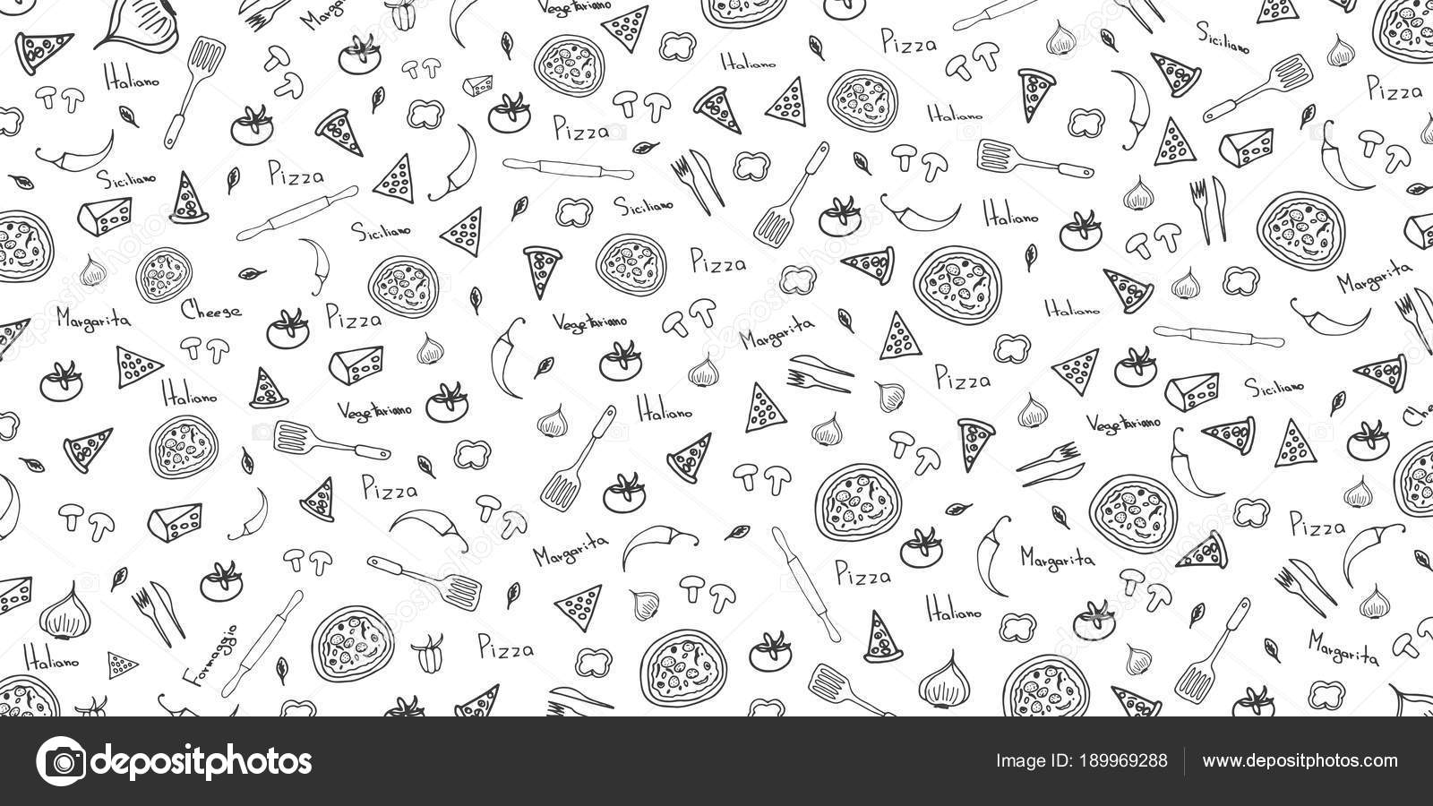 Pizza Pattern. Pizza Background in Doodle Style. Vector illustration. Stock Vector Image by ©leo_design #189969288 Pizza Pattern. Pizza Background in Doodle Style. Vector illustration. Stock Vector Image by ©leo_design #189969288