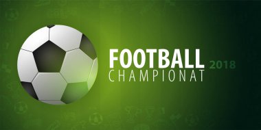 Futbol ya da futbol tasarım afiş el çizmek doodle elemanları ile. Futbol Şampiyonası. Vektör top. Vektör çizim.