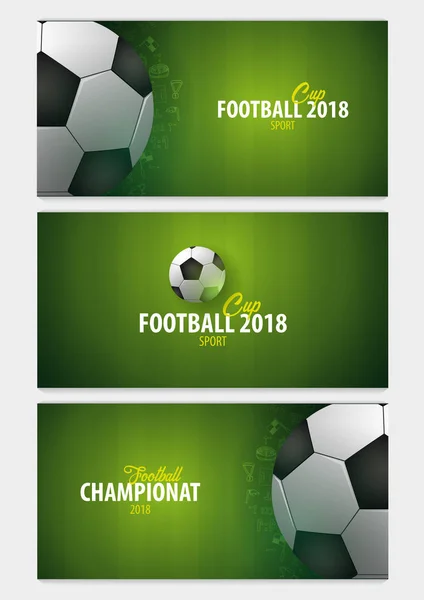Fußball- oder Fußballdesign-Banner. Fußballmeisterschaft. Vektorball. Vektorillustration. — Stockvektor