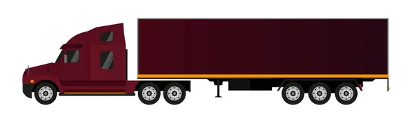 Flat Semi-trailer truck. Vector Illustration. — Stock Vector