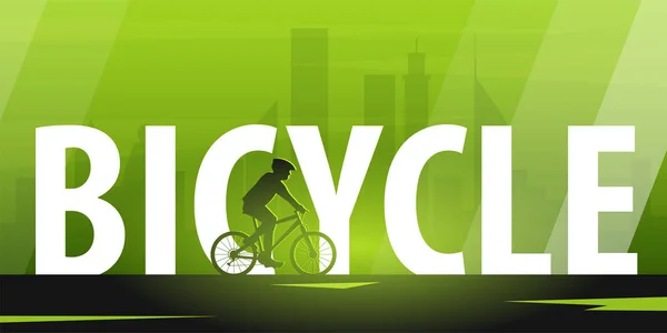 Banner para andar en bicicleta. Deporte, estilo de vida activo. Ilustración vectorial . — Archivo Imágenes Vectoriales