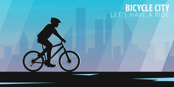 Banner para andar en bicicleta. Deporte, estilo de vida activo. Ilustración vectorial . — Archivo Imágenes Vectoriales