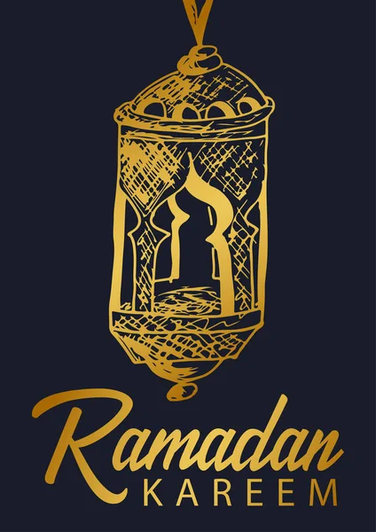 Ilustración de Ramadán Kareem para la celebración del festival comunitario musulmán . — Vector de stock