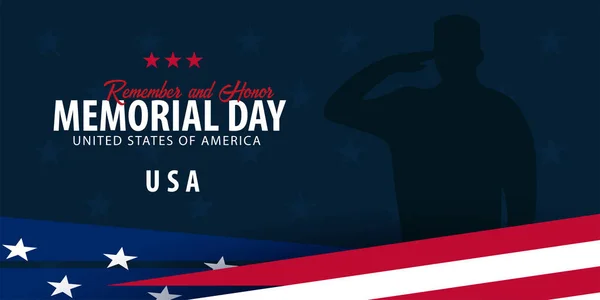 Jour du Souvenir. Souvenez-vous et honneur. États-Unis. Drapeau américain . — Image vectorielle