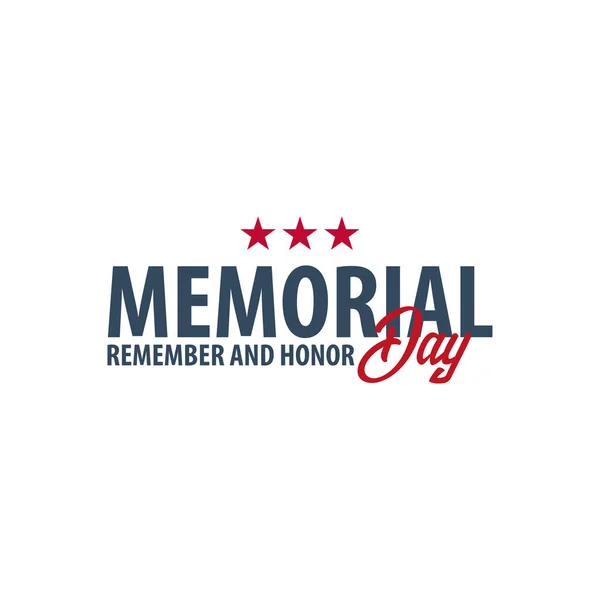 Memorial Day. Lembra-te e honra. EUA. Bandeira americana . —  Vetores de Stock