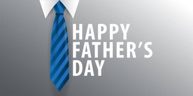 Babalar günü afiş, tebrik kartı ile kravat. Vektör çizim.